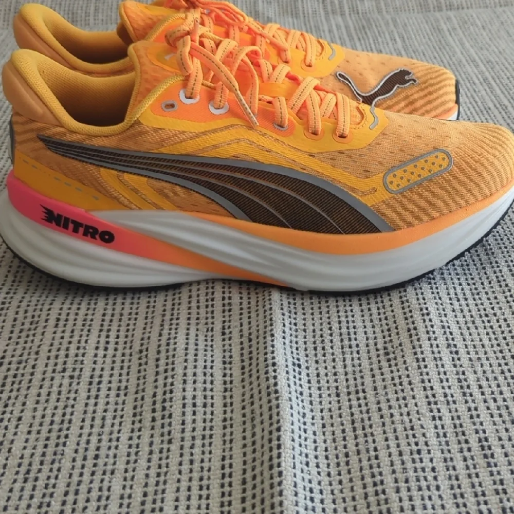 Puma Nitro Orange Black Athletic Shoes with Breathable Mesh - Picture 6 of 9